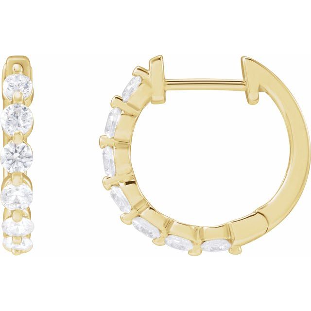 14K Gold Lab-Grown Diamond Hoop Earrings - Options Available