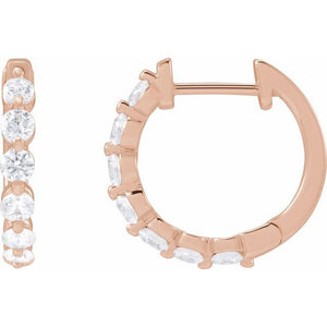 14K Gold Lab-Grown Diamond Hoop Earrings - Options Available