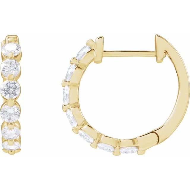 14K Gold Lab-Grown Diamond Hoop Earrings - Options Available