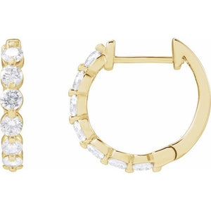 14K Gold Lab-Grown Diamond Hoop Earrings - Options Available