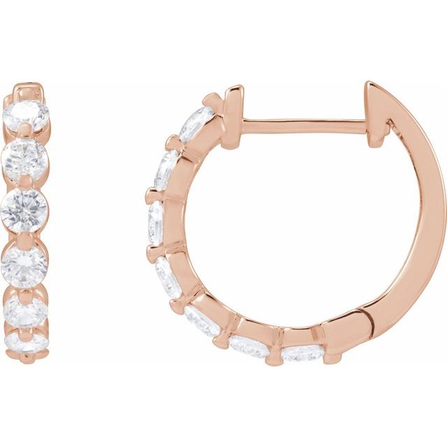 14K Gold Lab-Grown Diamond Hoop Earrings - Options Available