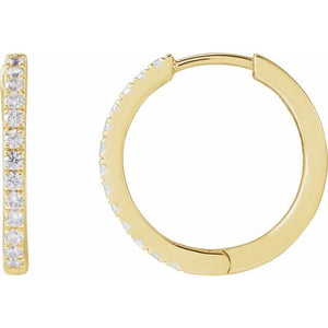14K Gold Lab-Grown Diamond Hoop Earrings - Options Available
