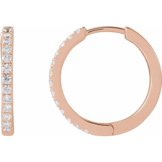 14K Gold Lab-Grown Diamond Hoop Earrings - Options Available