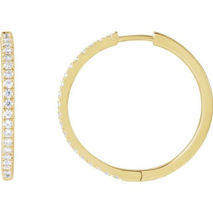 14K Gold Lab-Grown Diamond Hoop Earrings - Options Available