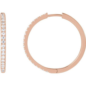 14K Gold Lab-Grown Diamond Hoop Earrings - Options Available