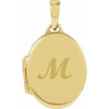 14K Yellow Gold Custom Engravable Oval Locket - Timeless Elegance