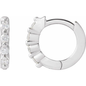 1/10 CTW Natural Diamond Hinged Hoop Earrings in 14K Gold, Silver & Platinum