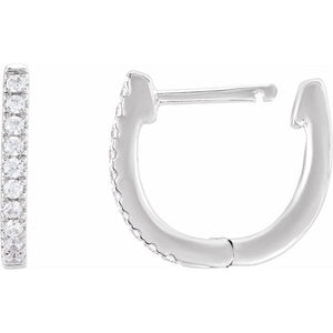 1/6 CTW Lab-Grown Diamond Round Hinged Hoop Earrings in 14K Gold