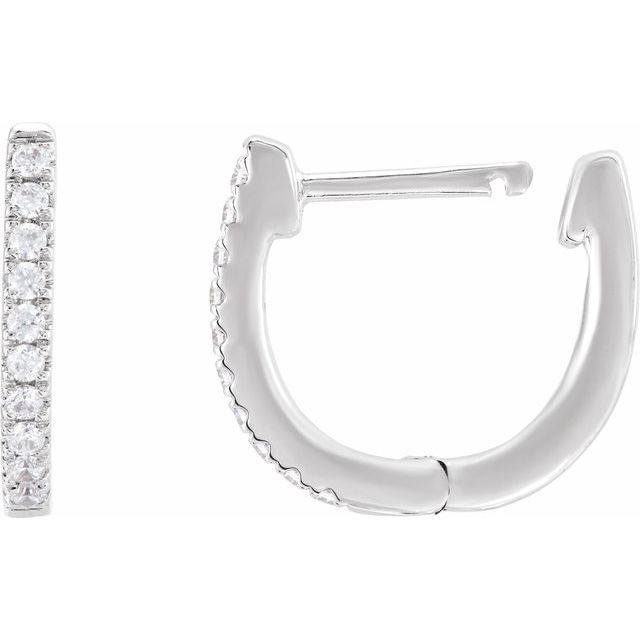 14K Gold Lab-Grown Diamond Hoop Earrings