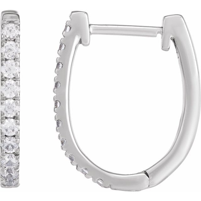 14K Gold Lab-Grown Diamond Hoop Earrings