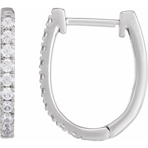 14K Gold Lab-Grown Diamond Hoop Earrings