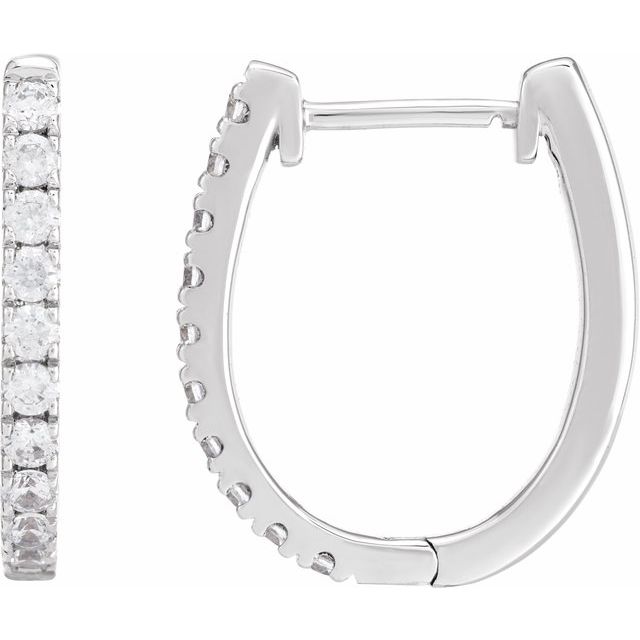 14K Gold Lab-Grown Diamond Hoop Earrings