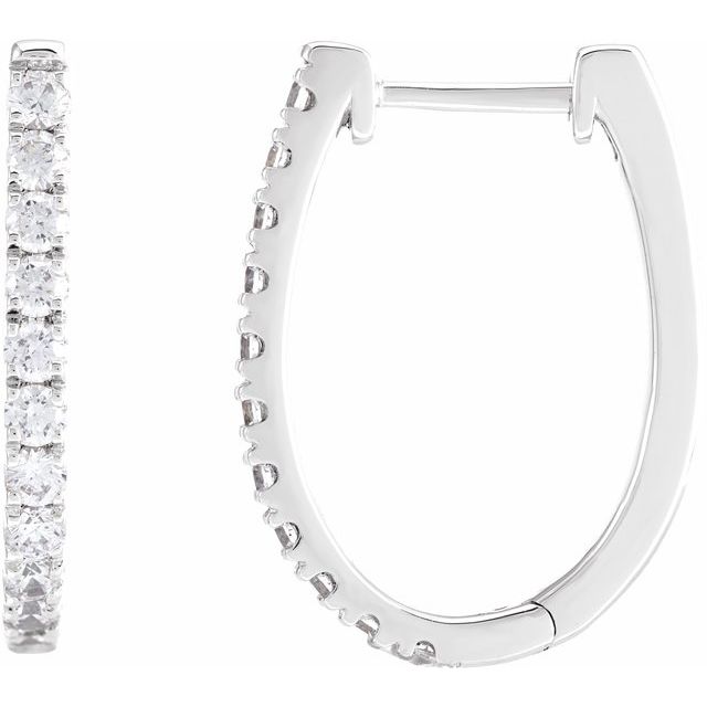 14K Gold Lab-Grown Diamond Hoop Earrings
