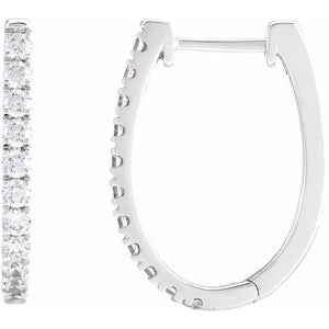 14K Gold Lab-Grown Diamond Hoop Earrings