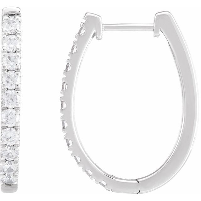 14K Gold Lab-Grown Diamond Hoop Earrings