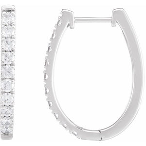 14K Gold Lab-Grown Diamond Hoop Earrings