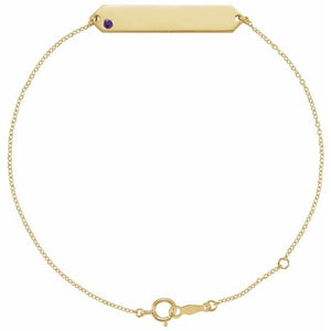 14K Gold Natural Mozambique Garnet Geometric Bracelet