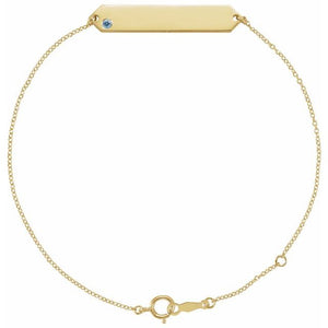 Natural Gemstone Geometric Bracelet in 14K Gold & Silver