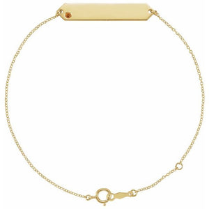14K Gold Natural Mozambique Garnet Geometric Bracelet