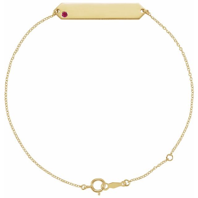 14K Gold Natural Mozambique Garnet Geometric Bracelet