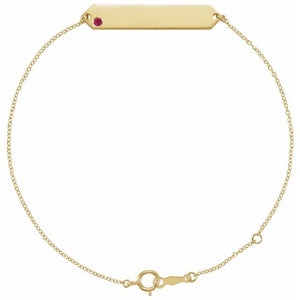 14K Gold Natural Mozambique Garnet Geometric Bracelet
