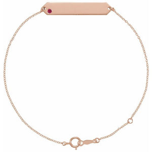 14K Gold Natural Mozambique Garnet Geometric Bracelet