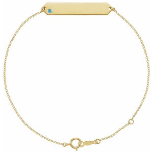 Natural Gemstone Geometric Bracelet in 14K Gold & Silver