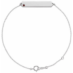 14K Gold Natural Mozambique Garnet Geometric Bracelet