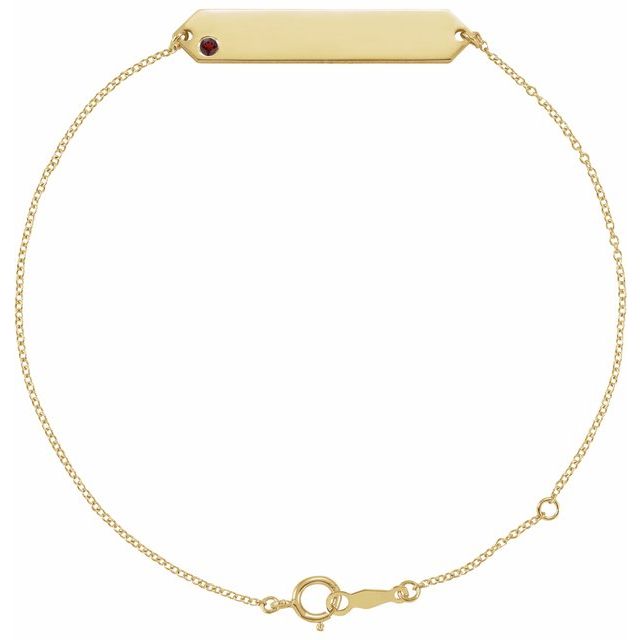 14K Gold Natural Mozambique Garnet Geometric Bracelet
