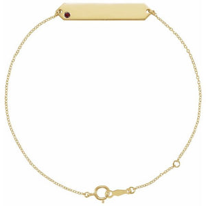 14K Gold Natural Mozambique Garnet Geometric Bracelet