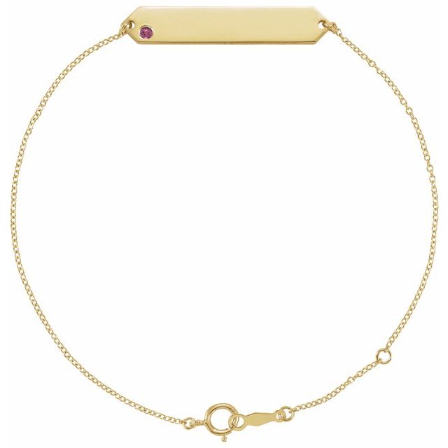 14K Gold Natural Mozambique Garnet Geometric Bracelet