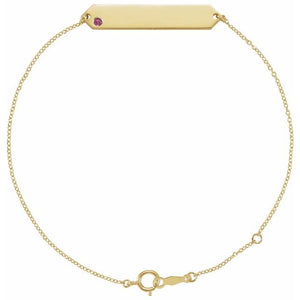 14K Gold Natural Mozambique Garnet Geometric Bracelet