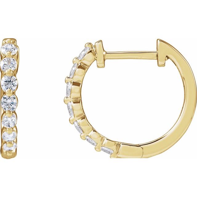 14K Gold Lab-Grown Diamond Hoop Earrings - Options Available