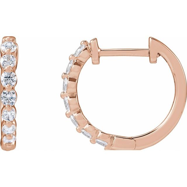 14K Gold Lab-Grown Diamond Hoop Earrings - Options Available
