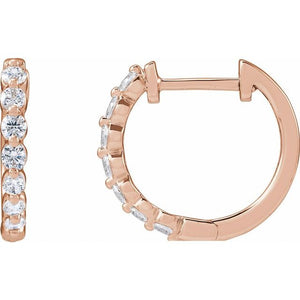 14K Gold Lab-Grown Diamond Hoop Earrings - Options Available