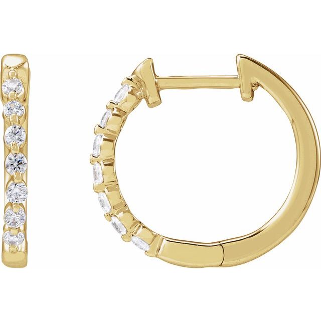 14K Gold Lab-Grown Diamond Hoop Earrings - Options Available