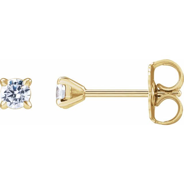14K Gold Lab-Grown Diamond 4-Prong Claw Stud Earrings