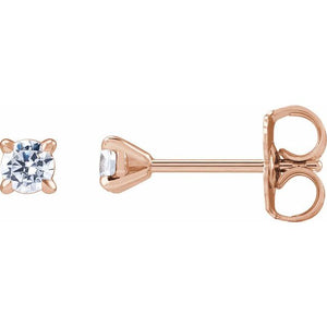 14K Gold Lab-Grown Diamond 4-Prong Claw Stud Earrings