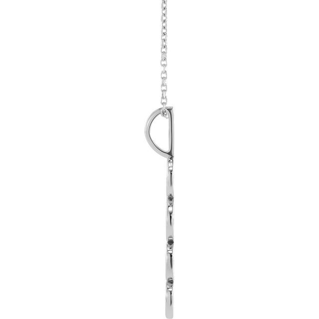 Platinum 2021 Year 27.57x7.97 mm Vertical Necklace - Elegant Commemoration