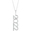 Platinum 2021 Year 27.57x7.97 mm Vertical Necklace - Elegant Commemoration