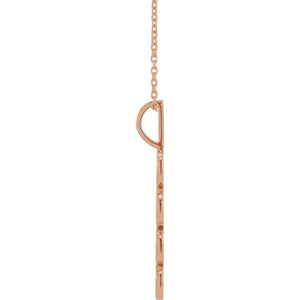 14K Gold, 27.57x7.97 mm Vertical Necklace - Elegant Commemoration