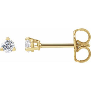 14K Gold Lab-Grown Diamond 3-Prong Basket Style Stud Earrings