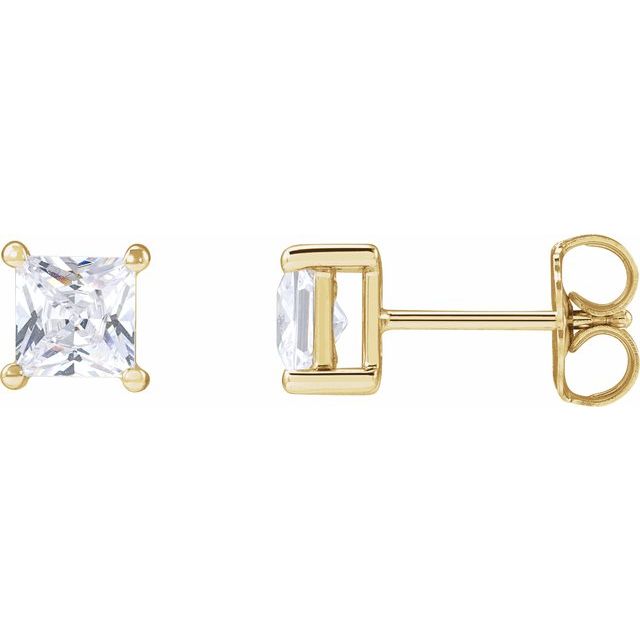 1 Ctw Lab-Grown Diamond Square 4 Prong Earring
