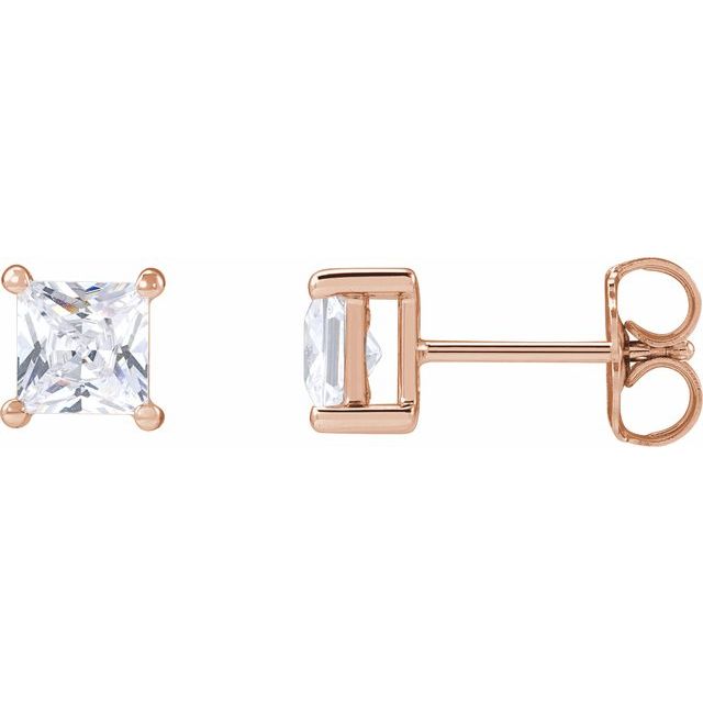 1 Ctw Lab-Grown Diamond Square 4 Prong Earring