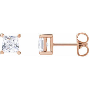 1 Ctw Lab-Grown Diamond Square 4 Prong Earring
