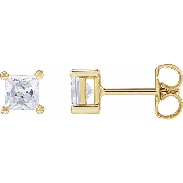 14K Gold Lab-Grown Diamond 4-Prong Earrings