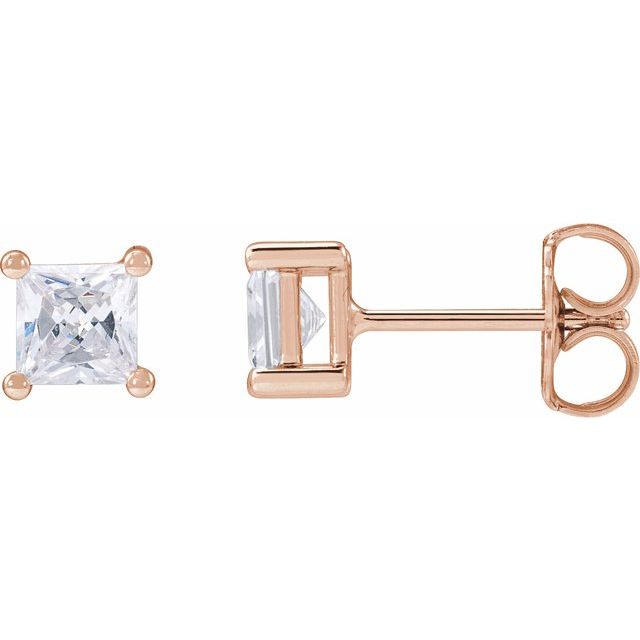 14K Gold Lab-Grown Diamond 4-Prong Earrings