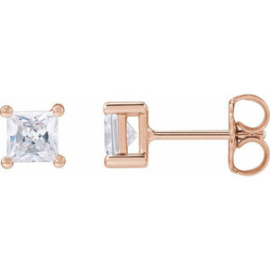 14K Gold Lab-Grown Diamond 4-Prong Earrings