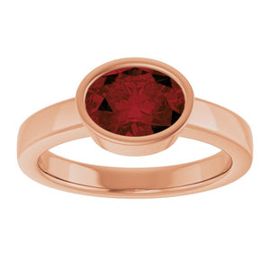 14K Gold Natural Mozambique Garnet Solitaire Ring - Options Available