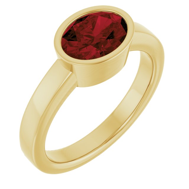 14K Gold Natural Mozambique Garnet Solitaire Ring - Options Available